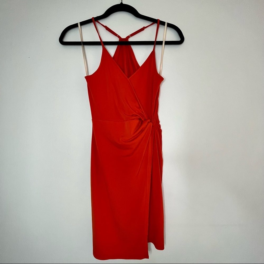 BCBGeneration Orange Mini Wrap Dress